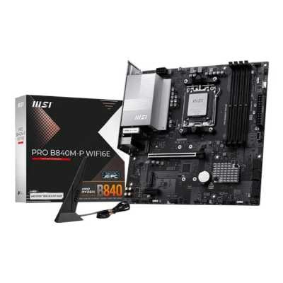 Материнская плата MSI PRO B840M-P WIFI6E SocketAM5 AMD B840 4xDDR5 ATX AC`97 8ch(7.1) 2.5Gg RAID+HDMI
