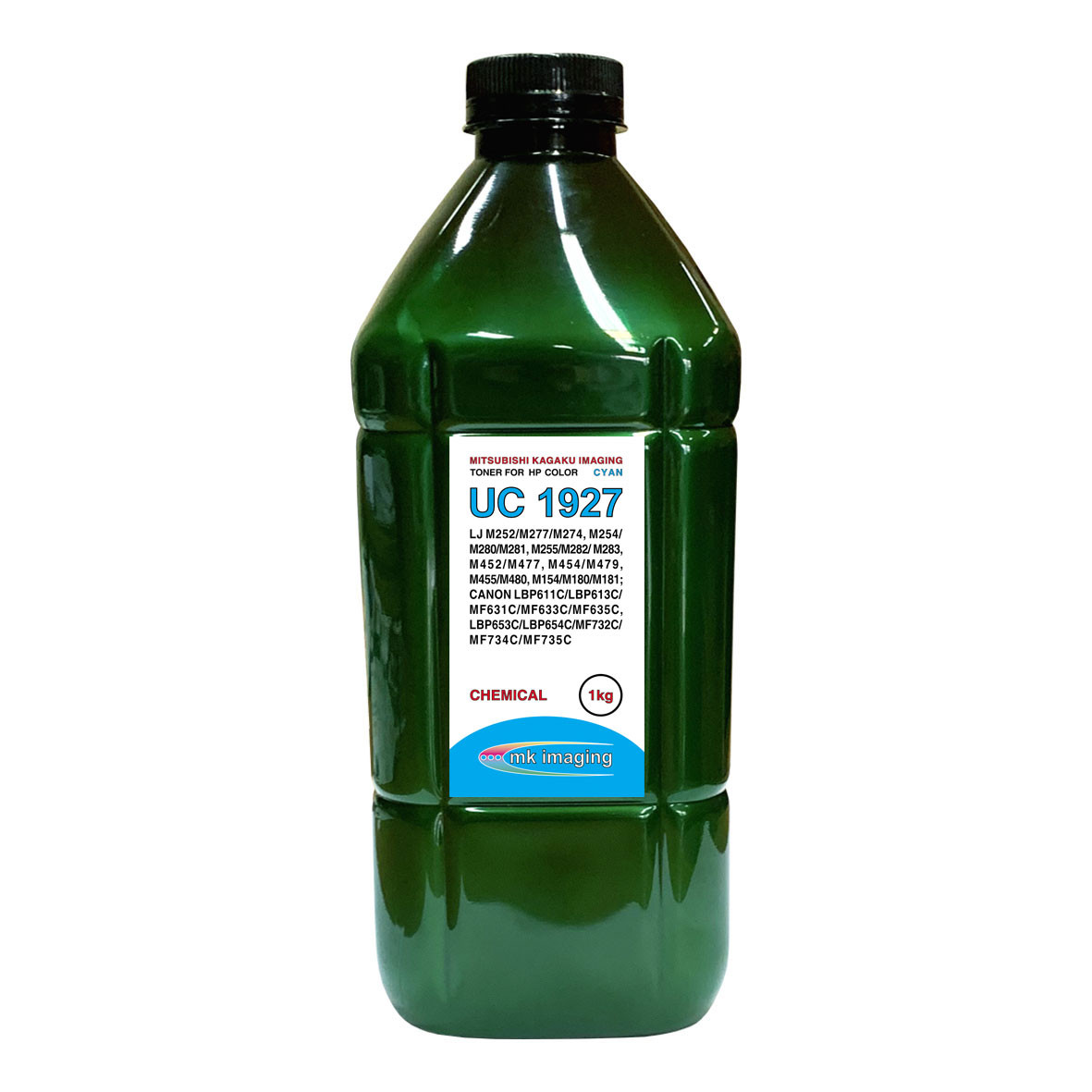 Тонер для HP Color Универсал тип UC1927C (фл,1кг,синий,Chemical,MITSUBISHI/MKI) Green Line