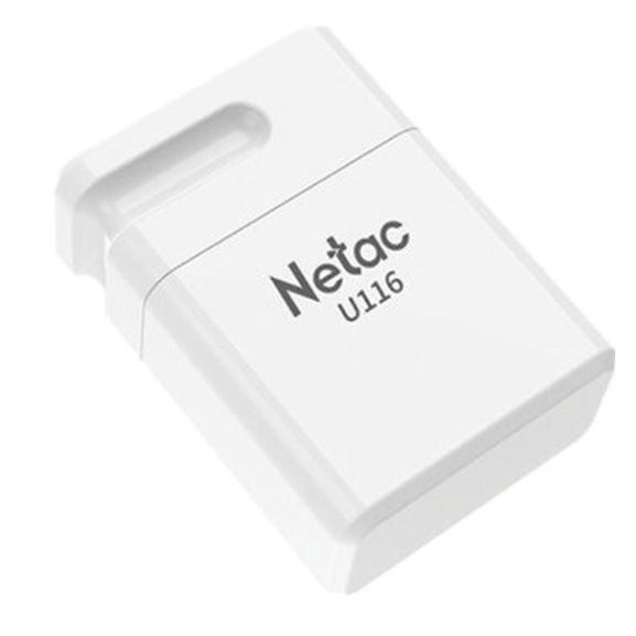 Netac USB Drive 8GB U116  <NT03U116N-008G-20WH>, USB2.0, миниатюрная пластиковая белая