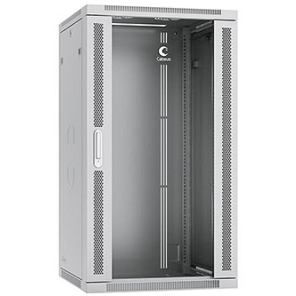 Cabeus SH-05F-22U60/60-R Шкаф телекоммуникационный настенный разобранный 19" 22U 600x600x1082mm (ШхГхВ) дверь стекло, цвет серый (RAL 7035)