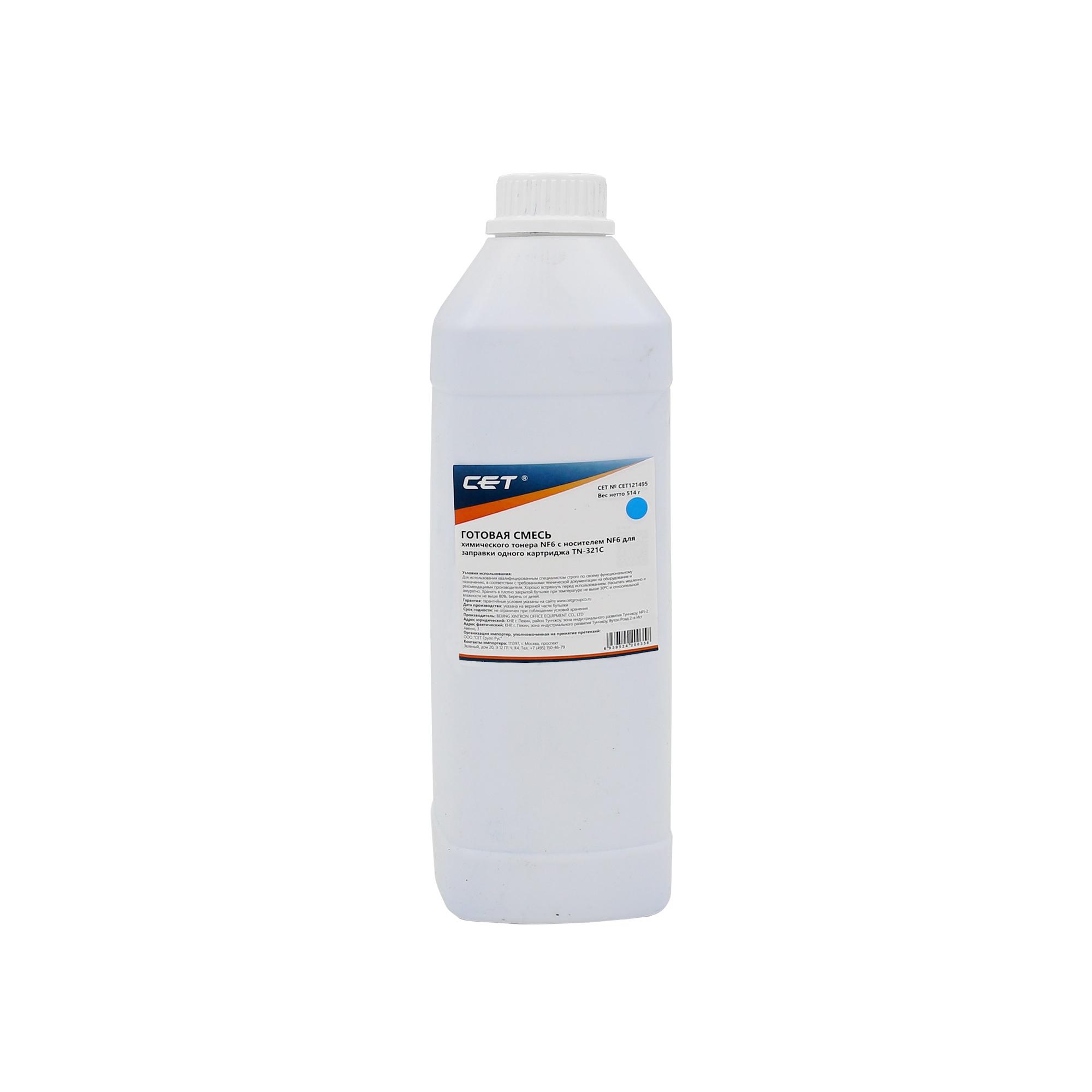 Тонер + носитель для KONICA MINOLTA Bizhub C224/284/364 Cyan (NF6C+NF6D) 514г/бут (TN-321C/TN321C) CET, CET121495