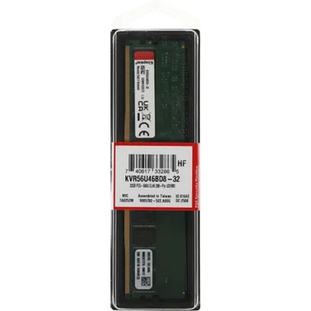 Kingston DDR5 DIMM 32GB 5600MT/s Non-ECC CL46 2Rx8 KVR56U46BD8-32