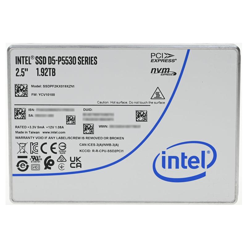 Твердотельный накопитель/ Intel SSD D5-P5530 Series (1.92TB, 2.5in PCIe 4.0 x4, TLC), SSDPF2KX019XZN1