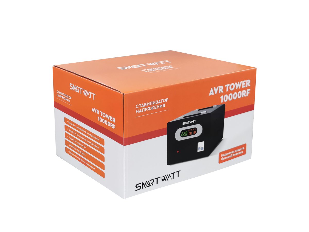 Напольный стабилизатор напряжения SMARTWATT AVR TOWER 10000RF, 4512020370003