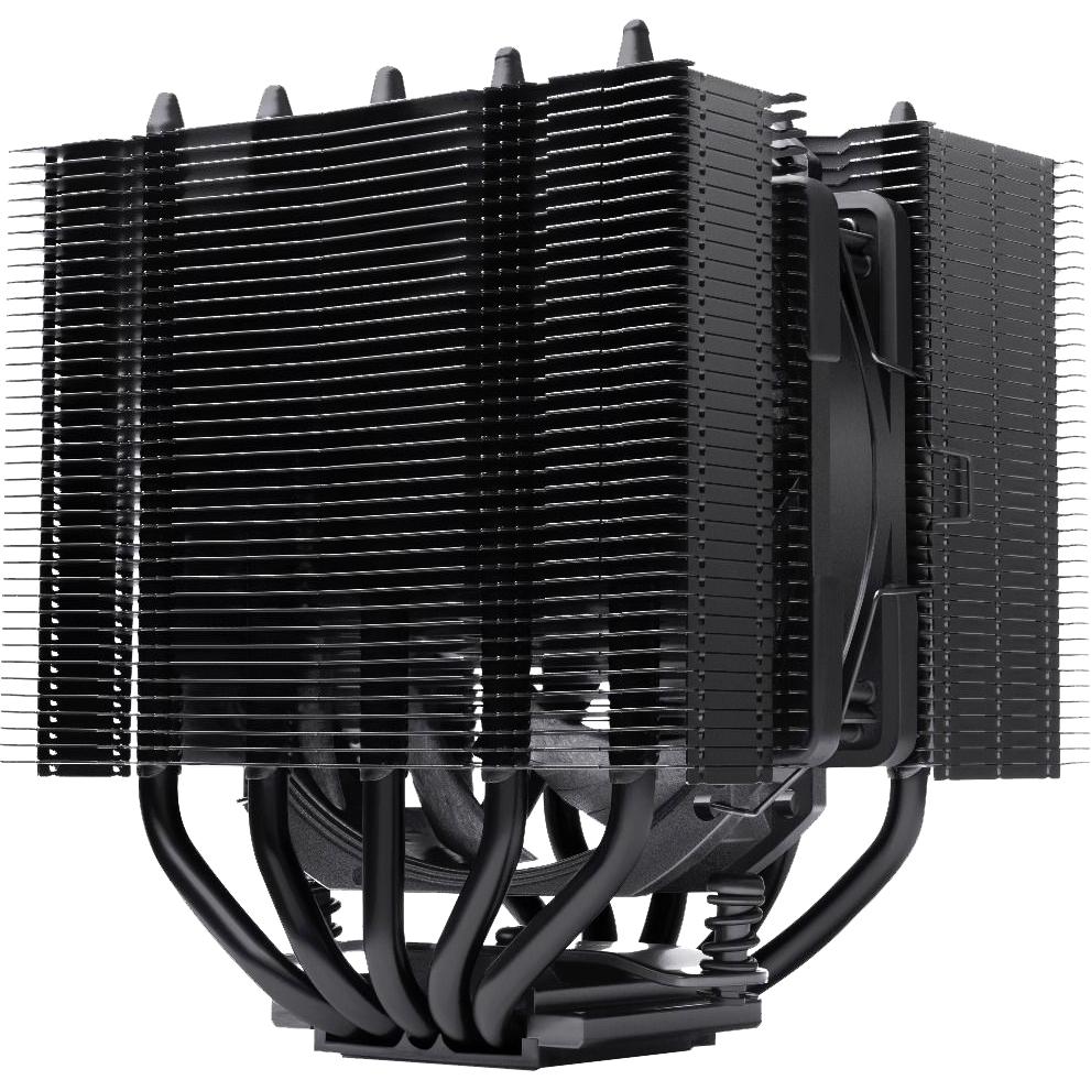Кулер для процессора/ CPU Cooler Noctua NH-D12L chromax.black (148W, 4-pin PWM, 145mm, Al/Cu, 5x6mm, 1x120mm, 60.1CFM, 22.6dBA, 2000RPM, S: 1851/1700/1200/115X, AM5/AM4, Black)