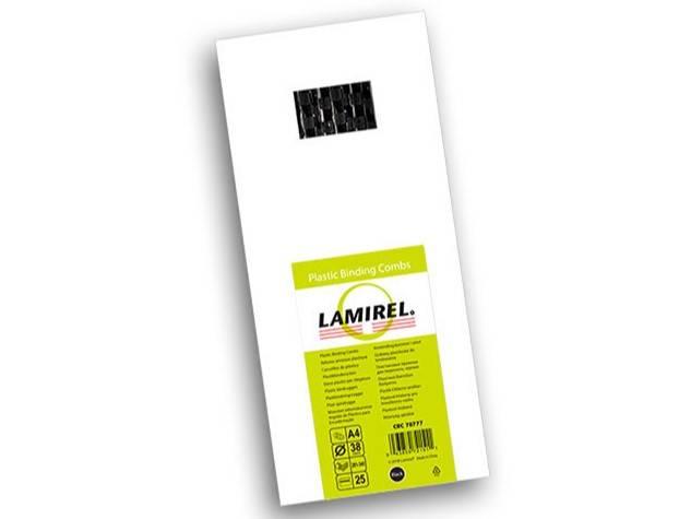 Lamirel Пружины для переплета пластиковые, 38 мм. Цвет: черный, 25 шт в упаковке., LA-78777
