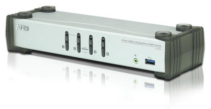 КВМ переключатель ATEN 4-Port USB 3.0 DisplayPort KVMP™ Switch (Cables included), CS1914-AT-G