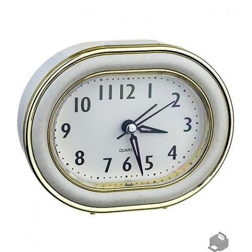 Perfeo Quartz часы-будильник "PF-TC-017", овальные 10,5*12,5 см, подсветка, хаки, PF_C3157