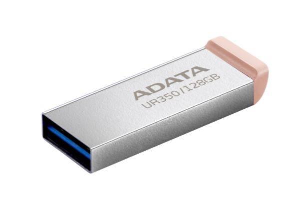 Флеш накопитель 128GB A-DATA UR350, USB 3.2, металл/коричневый, UR350-128G-RSR/BG