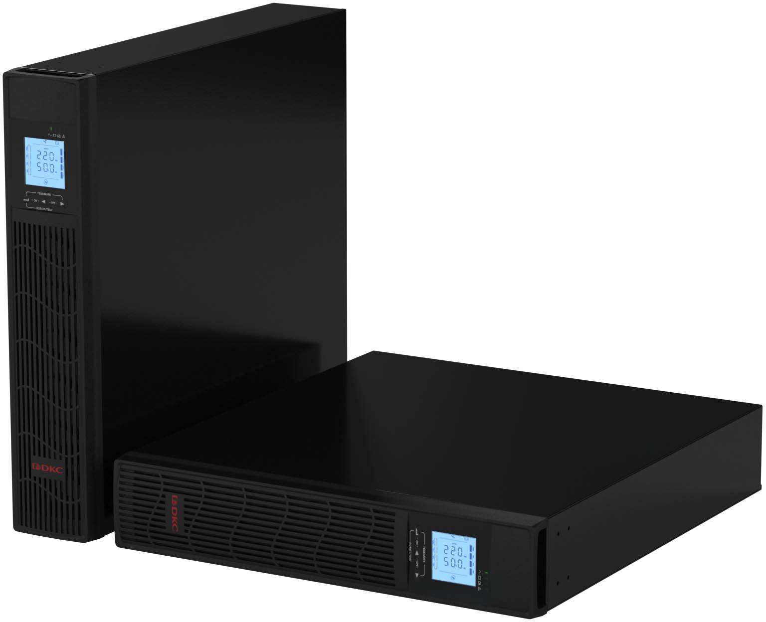 Линейно-интерактивный ИБП ДКС серии Info Rackmount Pro, 2000 ВА/1600 Вт,1/1, EPO, USB, RJ45, 6xIEC C13, Rack 3U, SNMP/AS400 slot, 3x9Aч, INFORPRO2000IN