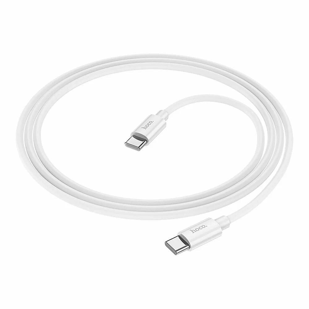 HOCO Кабель USB2.0 Hoco Type-C/Type-C, 3А, 60Вт, силиконовая оплетка, X87, 1м, белый, коробка, HC-83264