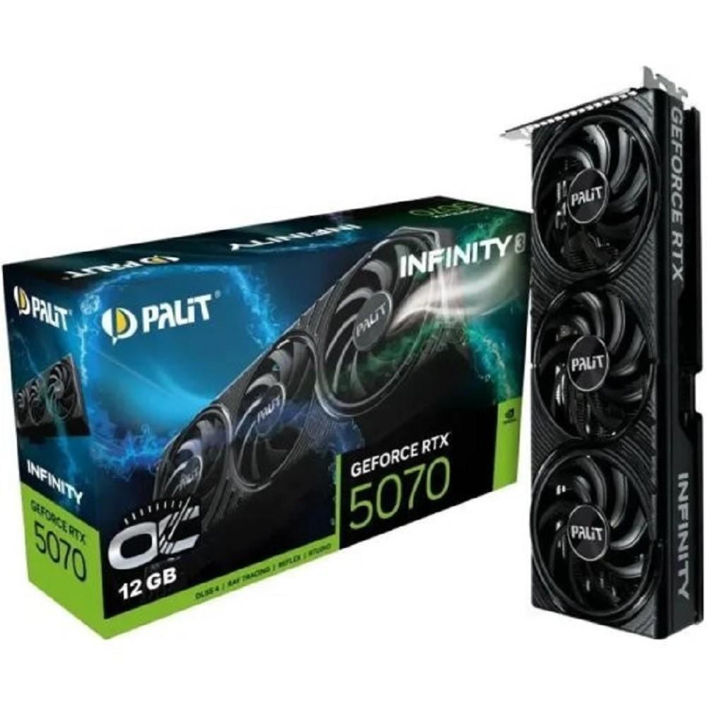 Видеокарта Palit  RTX5070 INFINITY3 OC NVIDIA GeForce RTX 5070 12Gb 192bit GDDR7 2325/28000 HDMIx1 DPx3 HDCP Ret, NE75070S19K9-GB2050S