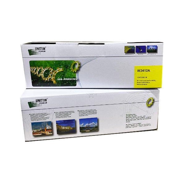 Картридж для HP Color LJ M155/MFP M182/M183 W2412A (216A) желтый (0,85К) БЕЗ ЧИПА!!! UNITON Premium GREEN LINE (Eco Protected)
