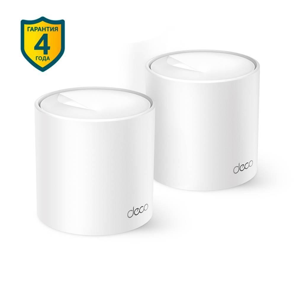 TP-Link Deco X10(2-pack) Домашняя Mesh Wi-Fi 6 система AX1500, до 300 Мбит/с на 2,4 ГГц + до 1201 Мбит/с на 5 ГГц