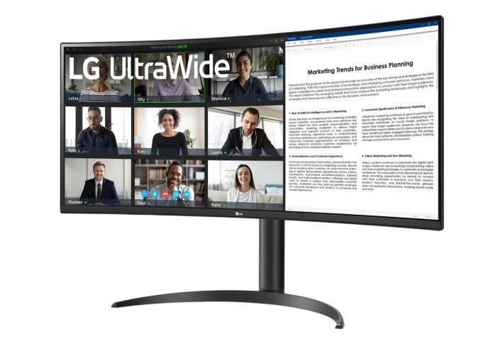 МОНИТОР 34" LG 34WR55QK-B Black (VA, изогнутый, 3440x1440, 100Hz, 5 ms, 178°/178°, 300 cd/m, 3000:1, +2хHDMI 2.0, +DP), 34WR55QK-B.ARUZ
