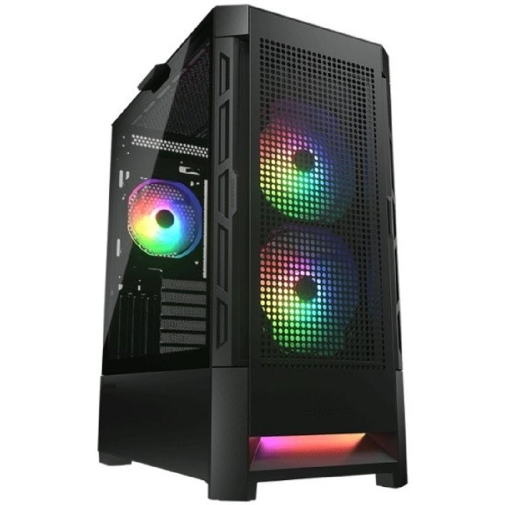 Cougar Airface RGB Black, 2х140мм + 1x120mm ARGB Fan, ARGB Fan Hub, без БП, черный, ATX, Airface_RGB