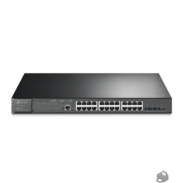 TP-Link SG3428XMP Управляемый коммутатор JetStream уровня 2+ с 24 гигабитными портами RJ45 и 4 портами SFP+