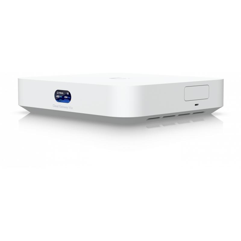 Маршрутизатор/ Compact 2.5G Cloud Gateway with 30+ UniFi device / 300+ client support, 2.3 Gbps IPS routing, and selectable NVR storage, UCG-Max