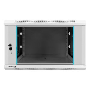 Exegate EX298600RUS Шкаф телекоммуникационный 19" настенный 6U ExeGate EC-WM-6U.600.G.GREY (19”, 6U, 600x600x370mm (ШхГхВ), передняя дверь закаленное стекло, съемные боковые панели, пыле- и влагозащит