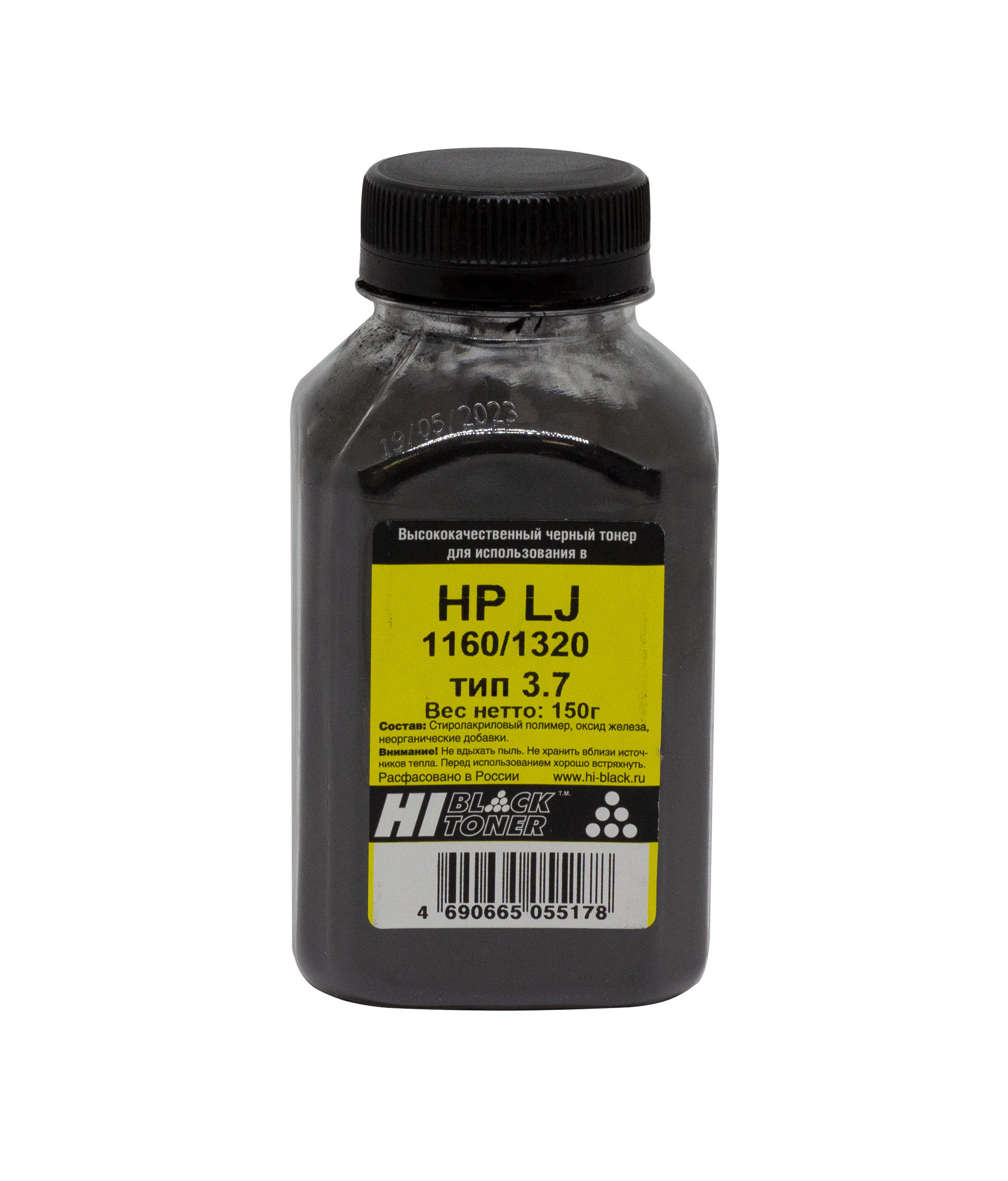 Тонер Hi-Black для HP LJ 1160/1320, Тип 3.7, Bk, 150 г, банка, 980361606