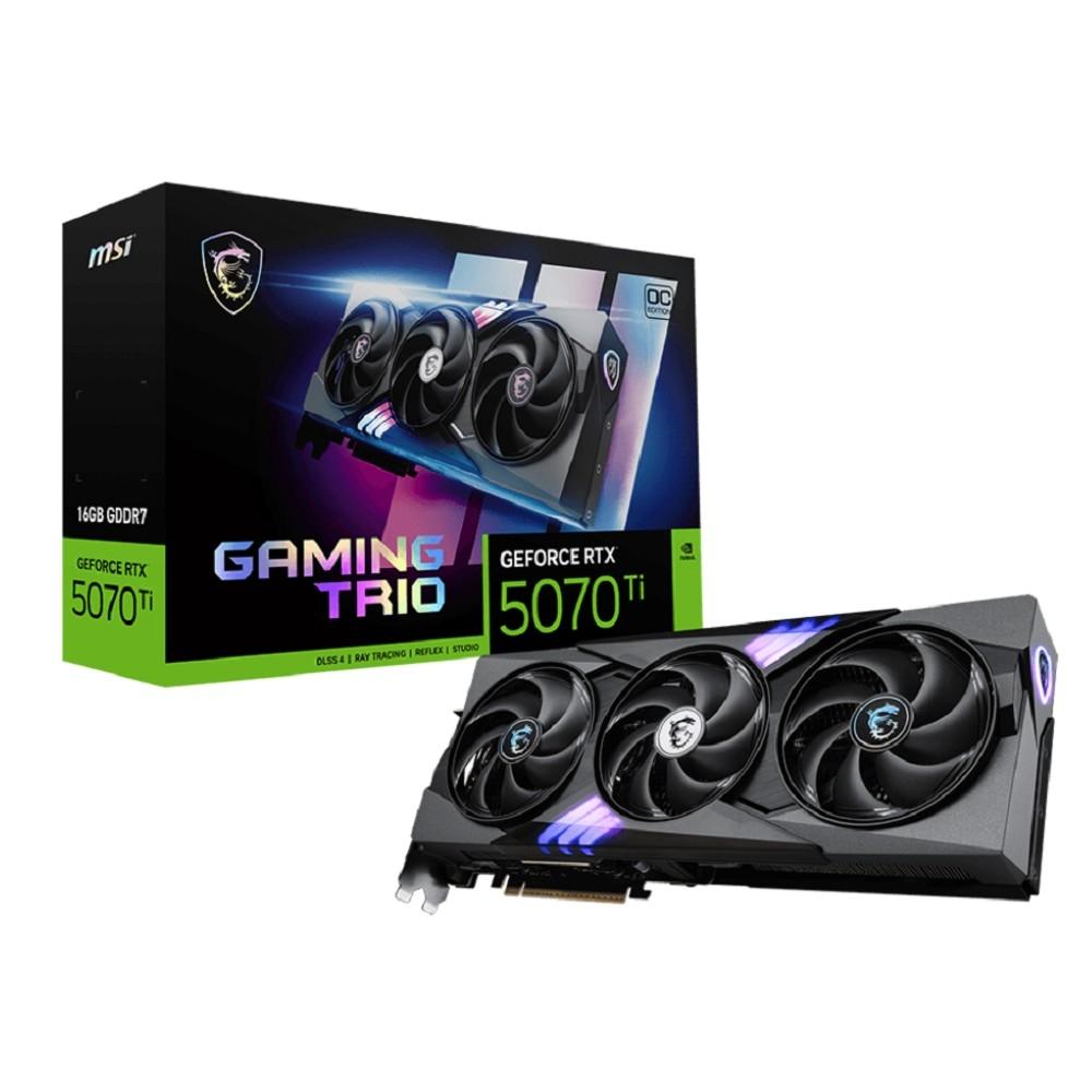Видеокарта MSI RTX5070Ti GAMING TRIO OC 16GB GDDR7 256bit 3xDP HDMI 3FAN RTL, RTX 5070 TI 16G GAMING TRIO OC