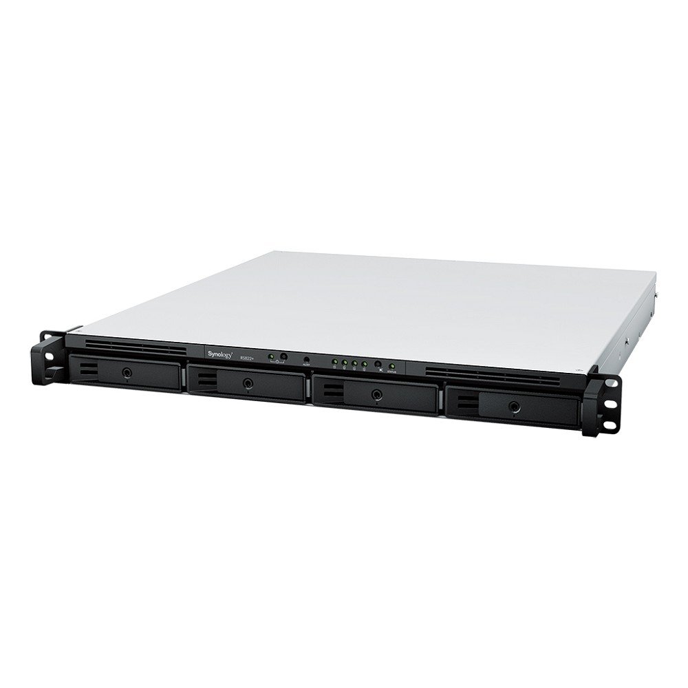Synology RS822+ Сетевое хранилище (1U,4x3.5"/2.5" HDD, 4-core 2.2 GHz, 2 GB DDR4 ECC SODIMM, 4xGbE LAN) 