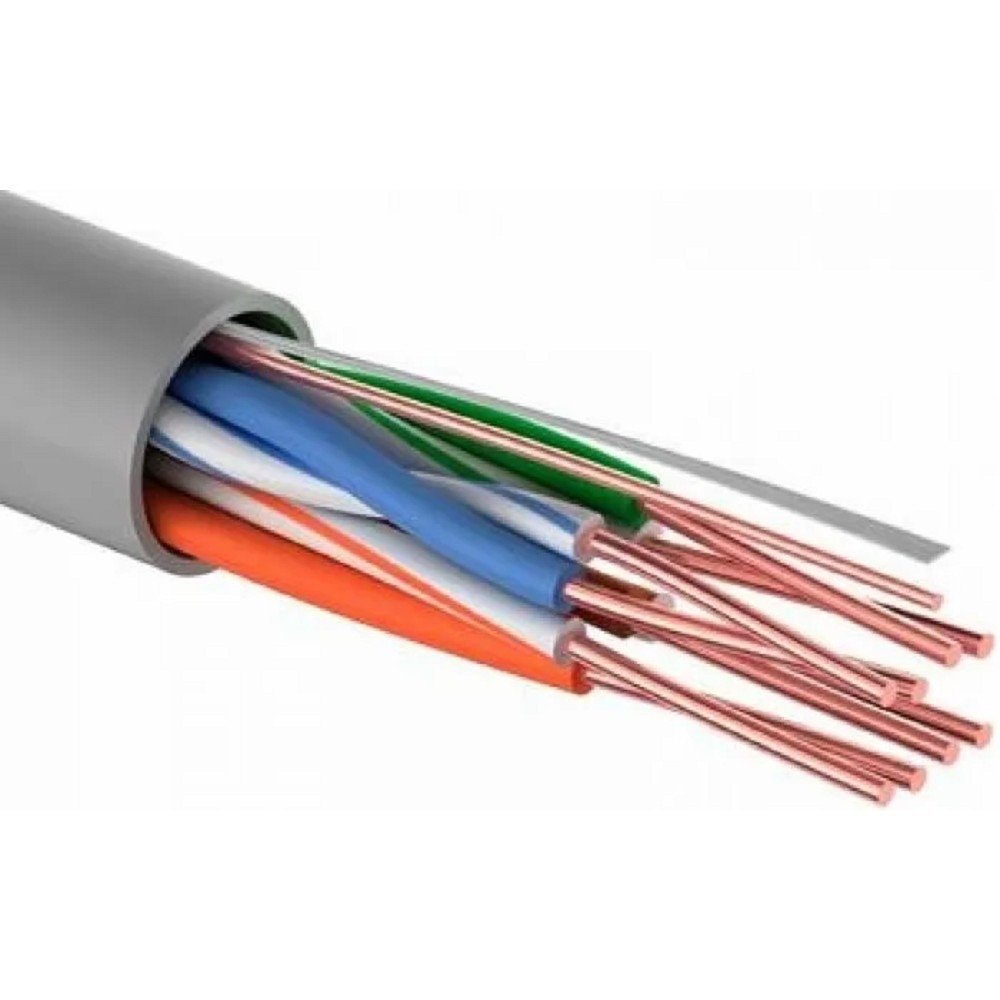 PROconnect (01-0052) Кабель витая пара U/UTP, CAT 5e, PVC, 4PR, 24AWG, INDOOR, SOLID, серый, 305м