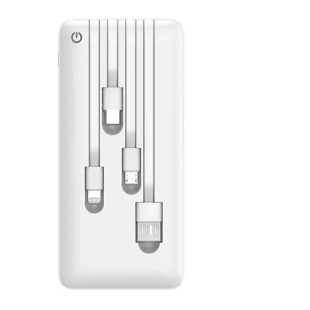 Perfeo Powerbank ABSOLUTE 10000mah In Micro usb,USB /Out USB,Micro usb,Type-C,Lightning, 2.1А/ White (PF_B4879)