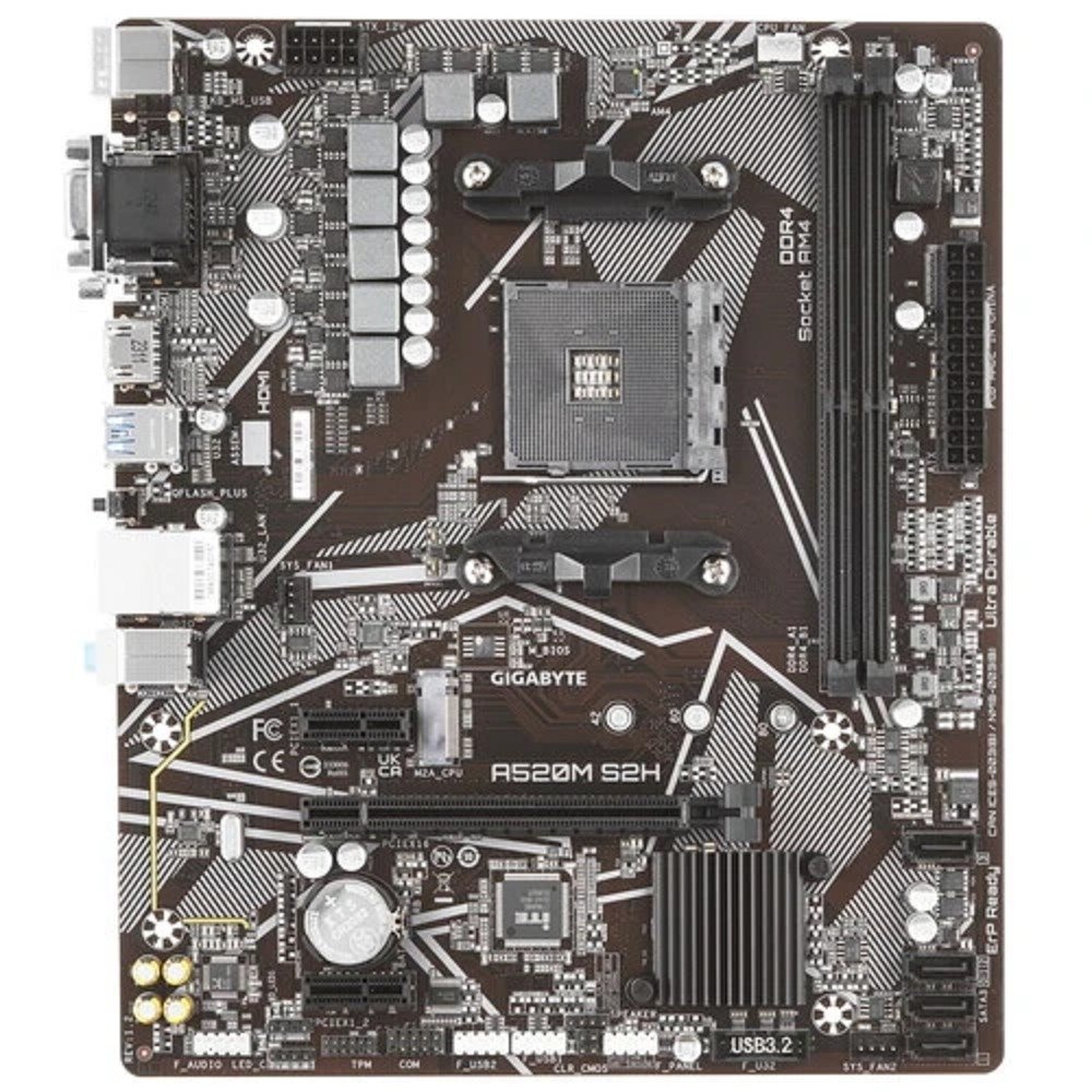 Gigabyte A520M S2H {Soc-AM4 AMD A520 2xDDR4 mATX AC`97 8ch(7.1) GbLAN RAID+VGA+DVI+HDMI}