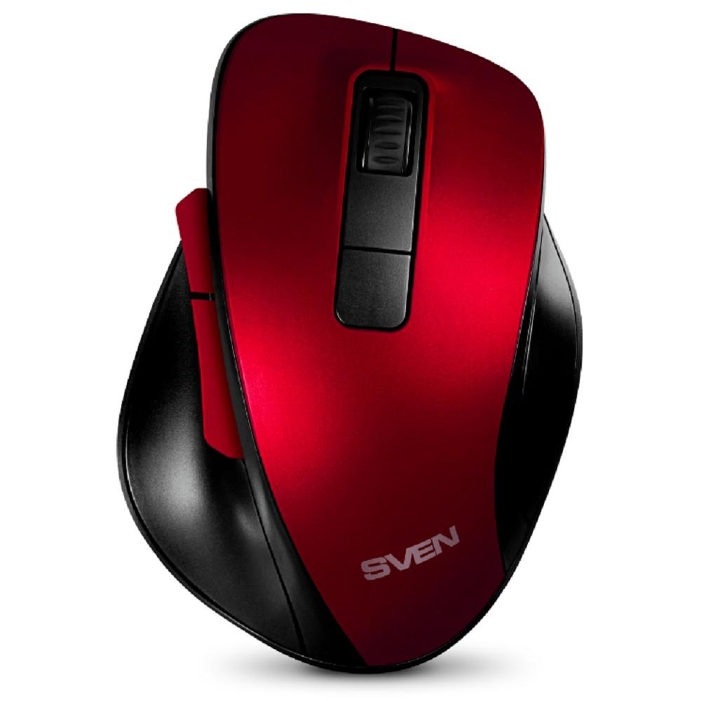 Беспроводная мышь RX-525SW красная  (бесшумн. кл., 5+1кл. 600-1400DPI, Soft-touch, блист.), SV-021856