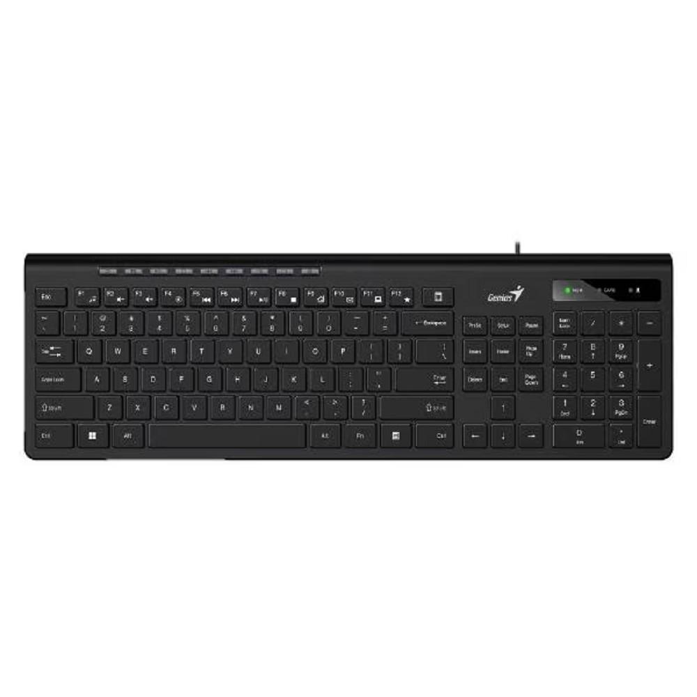 Клавиатура Genius SlimStar 230II, {Черный, проводная, USB, 104 клавиши} [31310048402]