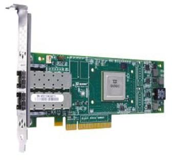 адаптер Qlogic QLE2672 16Gb Dual Port FC HBA, x8 PCIe, SR LC multi-mode optic, LP + FH, transivers included, QLE2672-CK