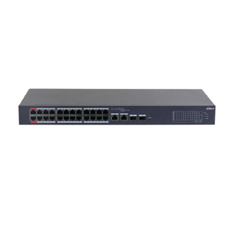 DAHUA DH-CS4226-24ET-375 24-портовый PoE коммутатор облачный 24 RJ45 10/100Мбит/с (PoE/PoE+/Hi-PoE), 2 комбинированных SFP/RJ45 10/100/1000Мбит/с (uplink)