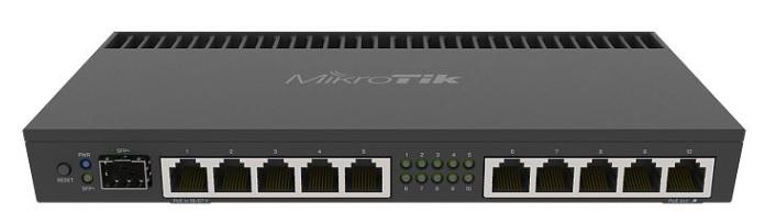 Маршрутизатор MikroTik RouterBOARD 4011iGS+ with Annapurna Alpine AL21400 Cortex A15 CPU (4-cores, 1.4GHz per core), 1GB RAM, 10xGbit LAN, 1xSFP+ port, RouterOS L5, desktop case, rackmount ears, PSU, RB4011iGS+RM