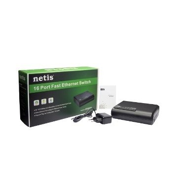 Netis ST3116P Коммутатор, неуправляемый 16-портовый 10/100 Мбит/с, 16 порта RJ45 10/100 Мбит/с, настольный, пластиковый корпус