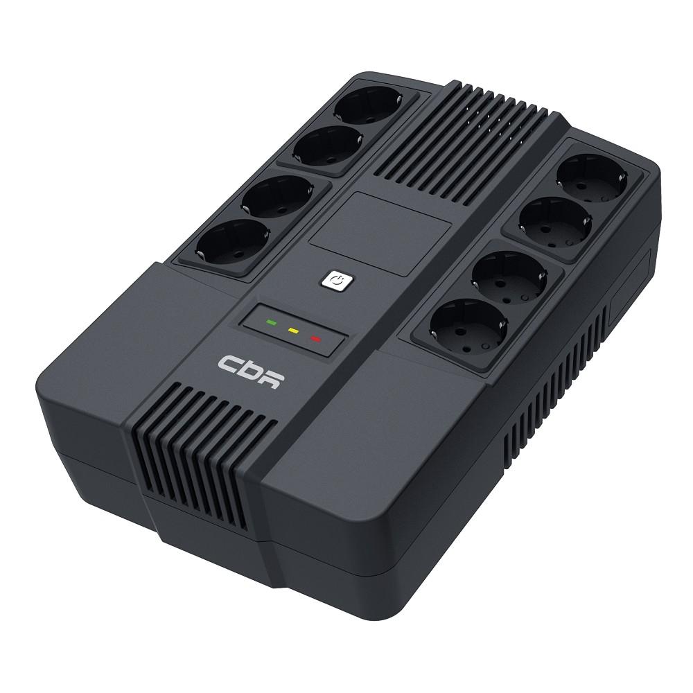 ИБП CBR [UPS-OFK-101E-800] 800VA/480W,  Schuko CEE 7 Outlets: (x4 Battery & Surge Protected; x4 Surge Protected), LED, AVR, 12V/9Ah