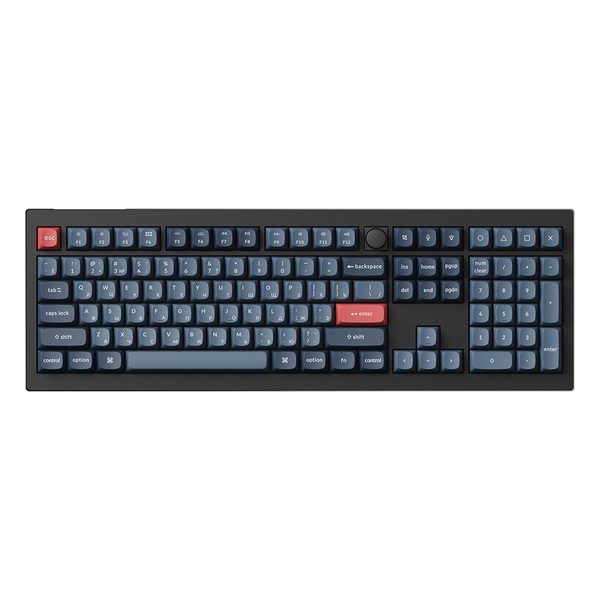 Полноразмерная (100%) механическая клавиатура Keychron V6 Max - 3 типа подключения, 108 клавиш, цвет Carbon Black, переключатели Gateron Jupiter Brown, V6M-D3-RU