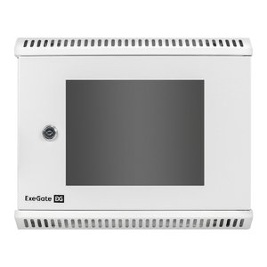 Exegate EX298623RUS Шкаф телекоммуникационный 10" настенный 6U ExeGate EC-WM-6U.280.G.GREY (10”, 6U, 350x280x287mm (ШхГхВ), передняя дверь закаленное стекло, пыле- и влагозащита IP23, светло-серый RAL