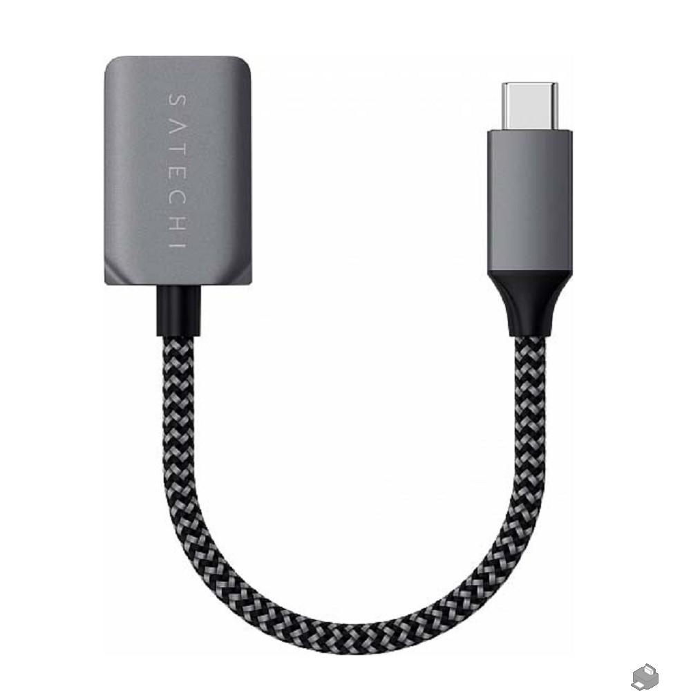 Satechi USB-C to USB 3.0. Цвет серый космос.Satechi USB-C to USB 3.0 Adapter Cable - Space Gray, ST-UCATCM