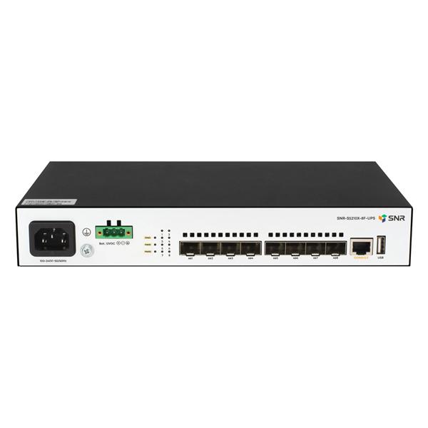 коммутатор SNR Управляемый коммутатор уровня 2+, 8 x 1/10GE SFP+. Питание: 220V AC + встроенный UPS 12V, SNR-S5210X-8F-UPS