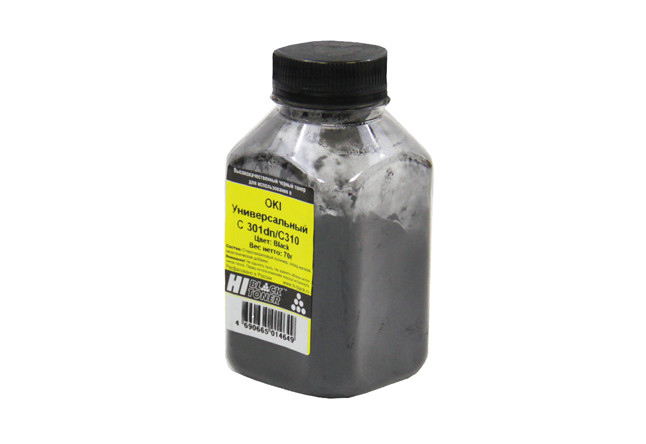 Тонер Hi-Black Универсальный для Oki С301dn/C310, Bk, 70 г, банка, 4010715508120