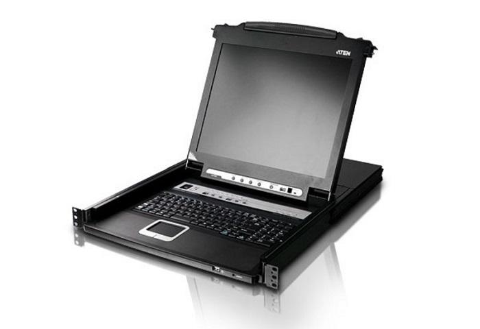 КВМ переключатель ATEN 19" 1-Local/Remote Share Access 16-Port Multi-Interface Cat 5 Dual Rail LCD KVM over IP switch, KL1516AIN-AXA-RG
