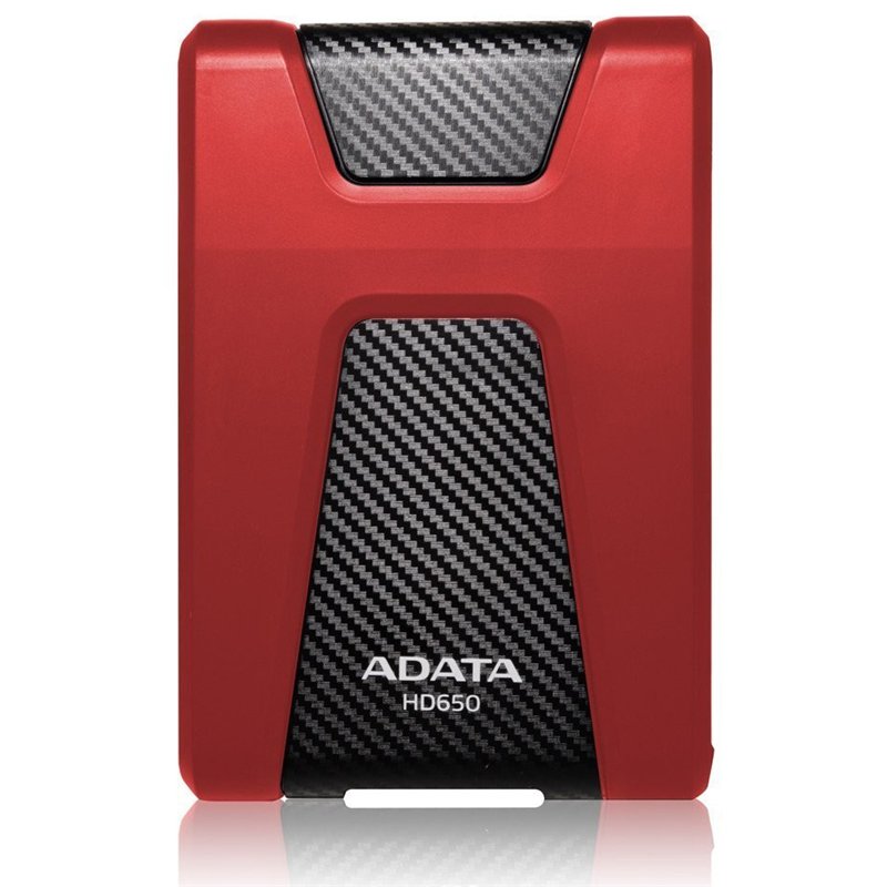 Жесткий диск внешний/ Portable HDD 1TB ADATA HD650 (Red), Silicone, USB 3.2 Gen1, 121x81x21mm, 201g /3 года/, AHD650-1TU31-CRD