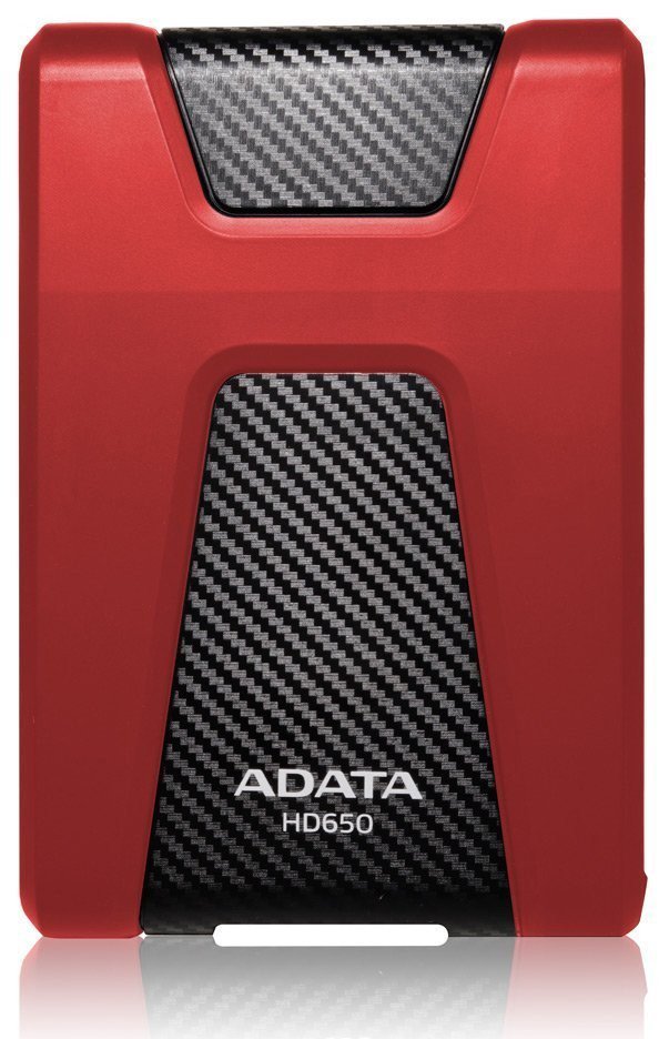 Жесткий диск внешний/ Portable HDD 1TB ADATA HD650 (Red), Silicone, USB 3.2 Gen1, 121x81x21mm, 201g /3 года/, AHD650-1TU31-CRD