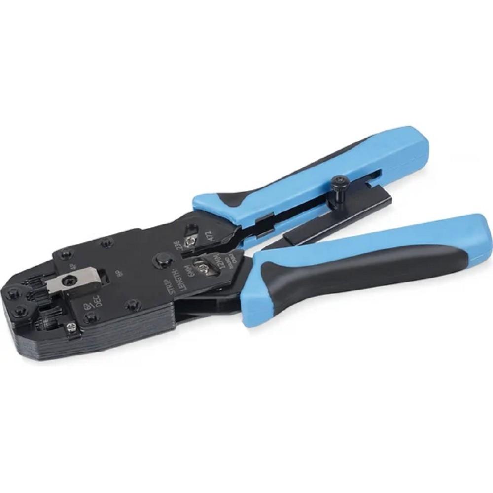 Cabeus HT-2008AR Инструмент обжимной для RJ-45 (8р8с), RJ-11/12 (6р6с, 6р4с, 6р2с), 4р4с, 4р2с, профессиональный, с храповым механизмом, HT-2008AR*