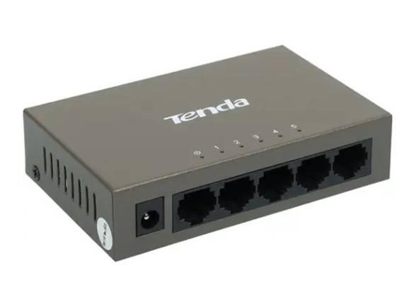 Tenda TEF1005D Коммутатор неуправляемый, 5 портов, 5x100 Мбит/с, настольный, металлический корпус