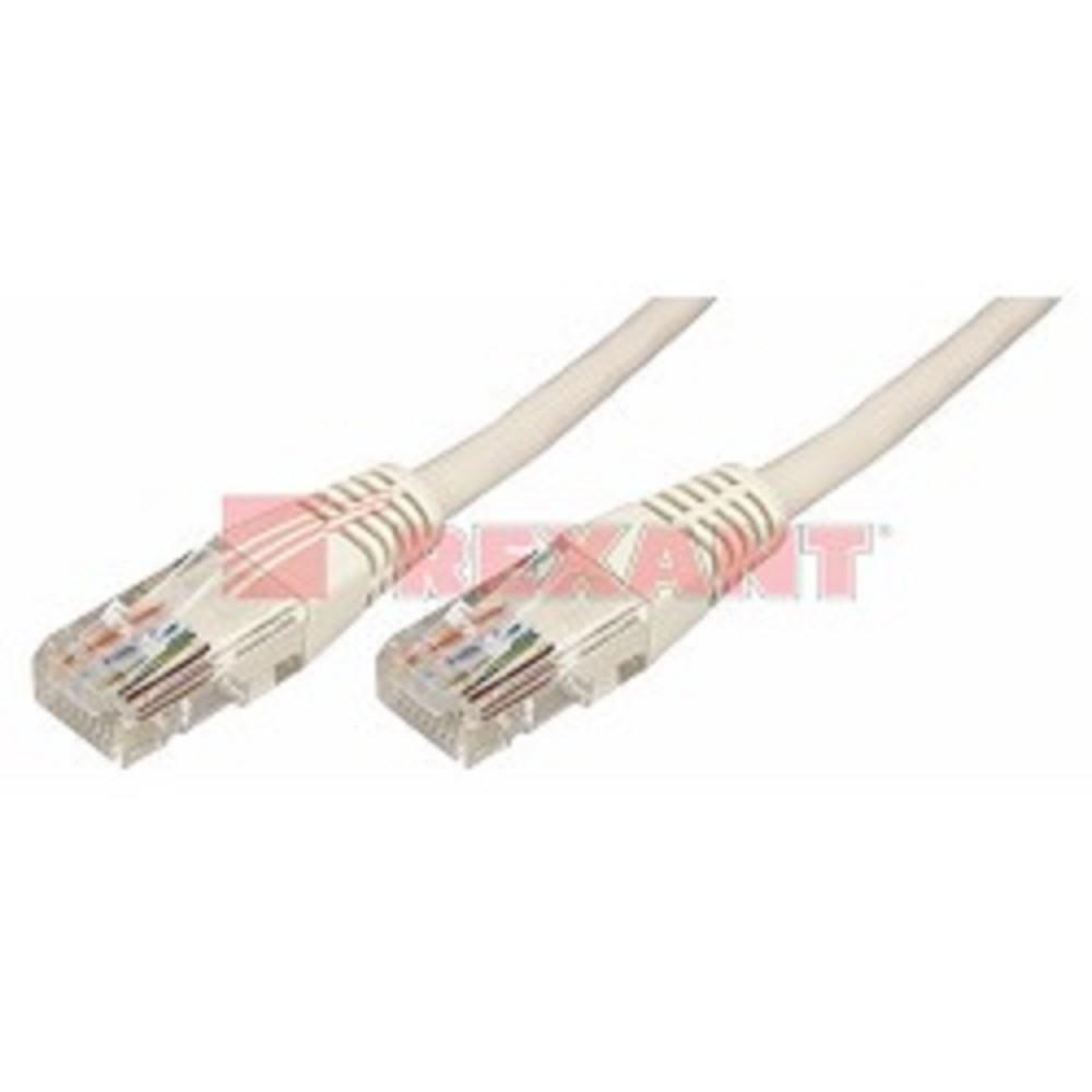 Rexant (18-1002) Шнур коммутационный, патч-корд, U/UTP RJ45-RJ45 CAT 5e, PVC, серый, 1м