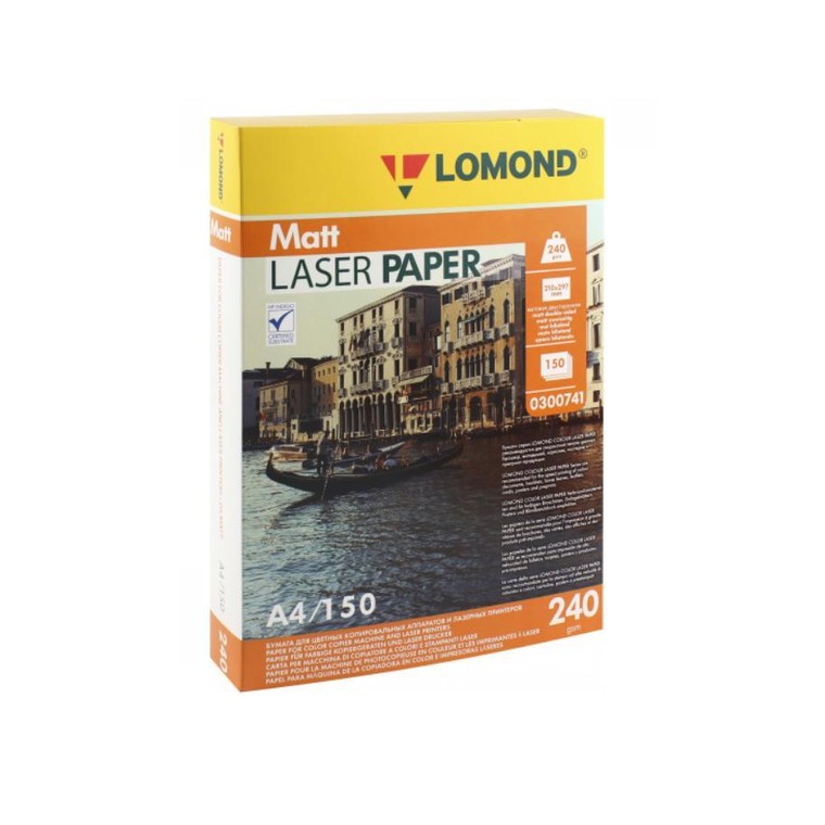 Фотобумага LOMOND Двухсторонняя Матовая, для лазерной печати, 240 г/м2, A4/150л., 0300741