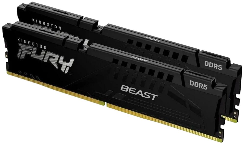 Память оперативная/ Kingston 64GB 6000MT/s DDR5 CL36 DIMM (Kit of 2) FURY Beast Black, KF560C36BBE2K2-64