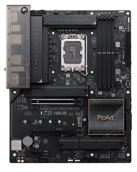 Материнская плата ASUS PROART B760-CREATOR WIFI, LGA1700, B760, 4*DDR5, 4*SATA, 3*M.2, 4*USB 3.2, 4*USB 2.0, Type-C, 2*PCIx16, 1*PCIx1, DP+HDMI, ATX; 90MB1FY0-M1EAY0